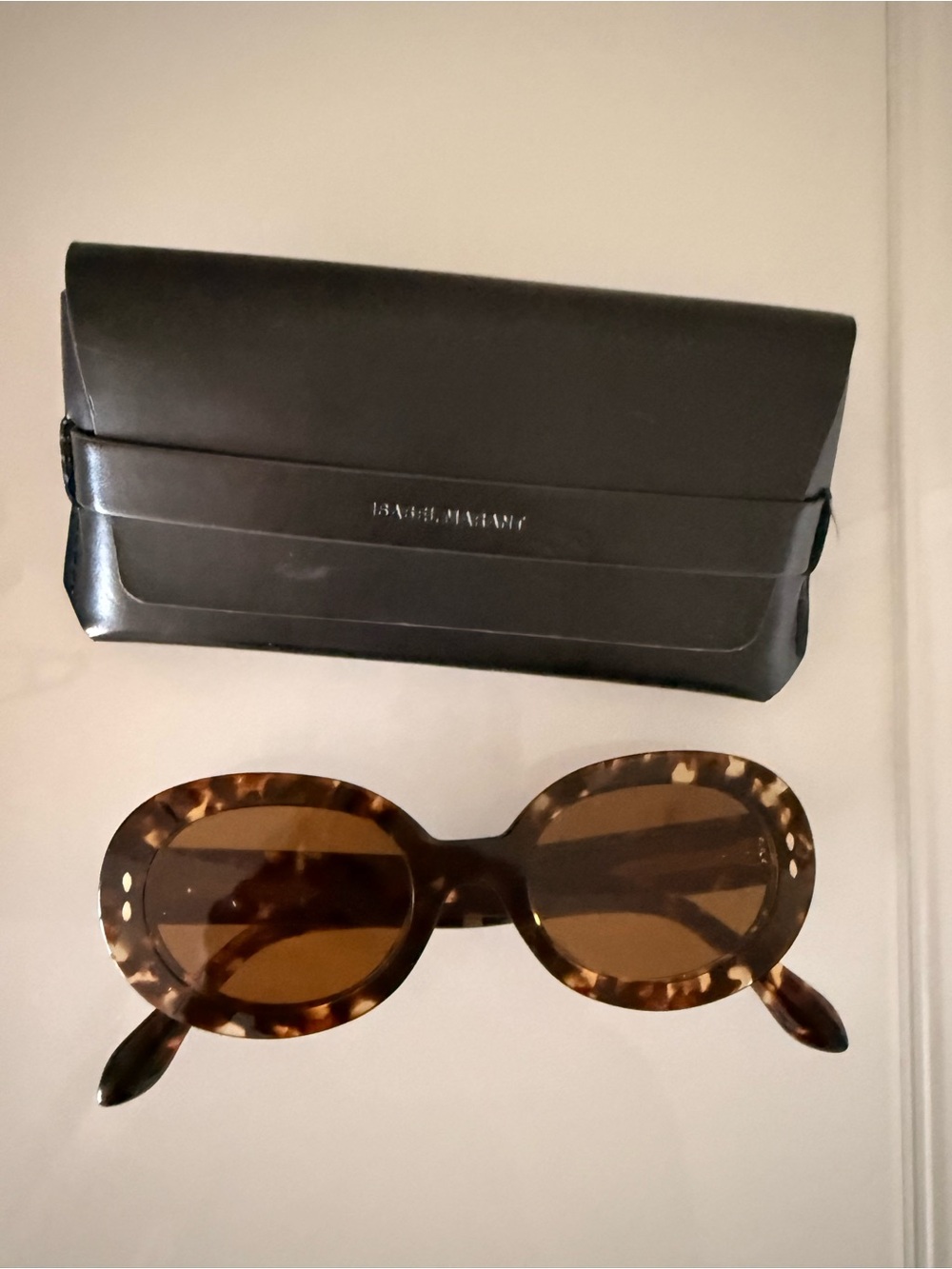 Isabel Marant Tortoiseshell Oval Sunglasses - Brown Lenses